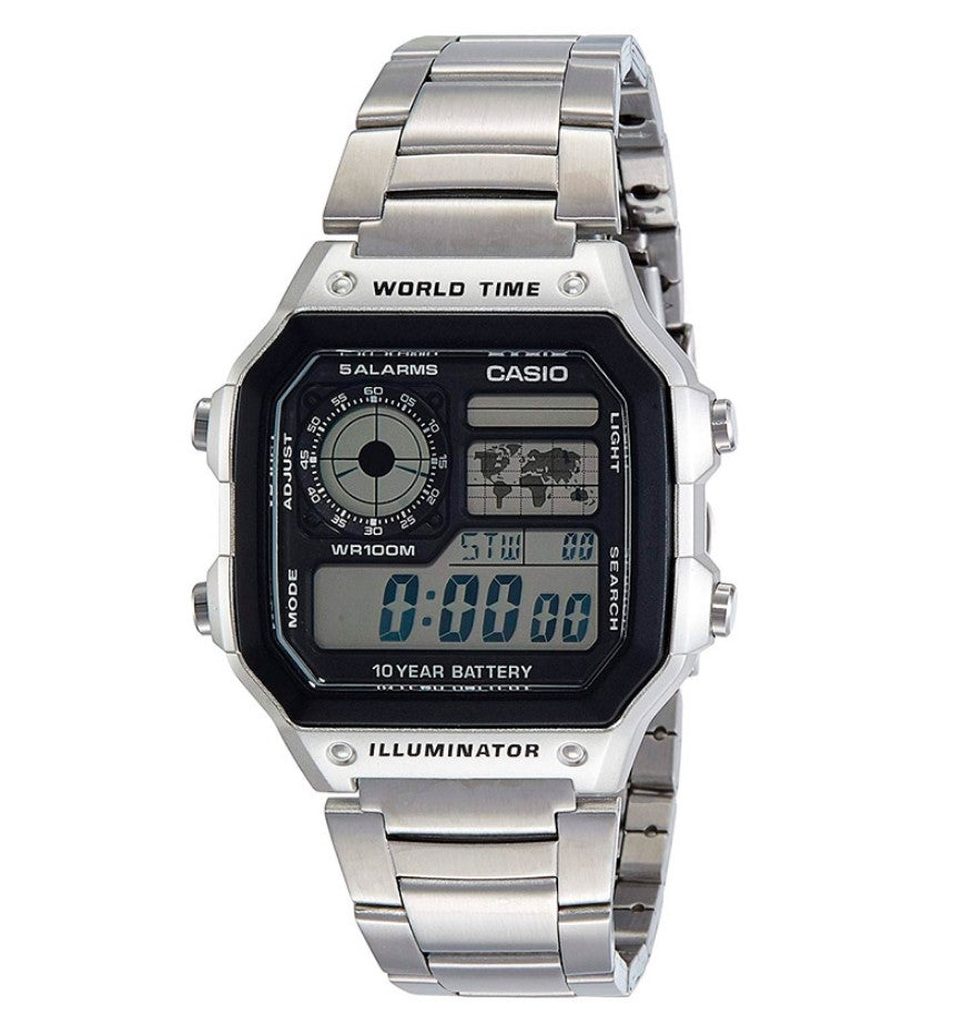 Reloj Hombre CASIO WORLD TIME Casino Royale AE-1200 Vintage Digital Cu –  HBW Zurich Relojes