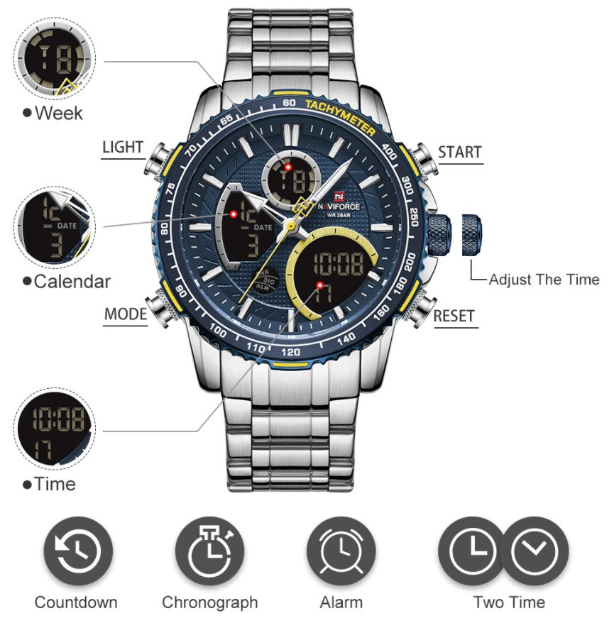 Reloj Hombre Digital Marca Time SUMERGIBLE - 6 Meses De Garantia +