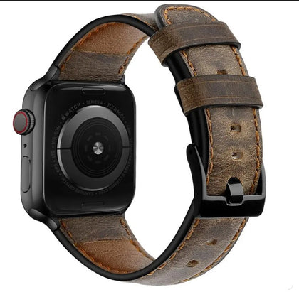 Correa de Cuero cafe Para AppleWatch