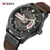 Reloj Hombre CURREN Shot Cuarzo  Correa de Cuero Cafe Cristal Mineral