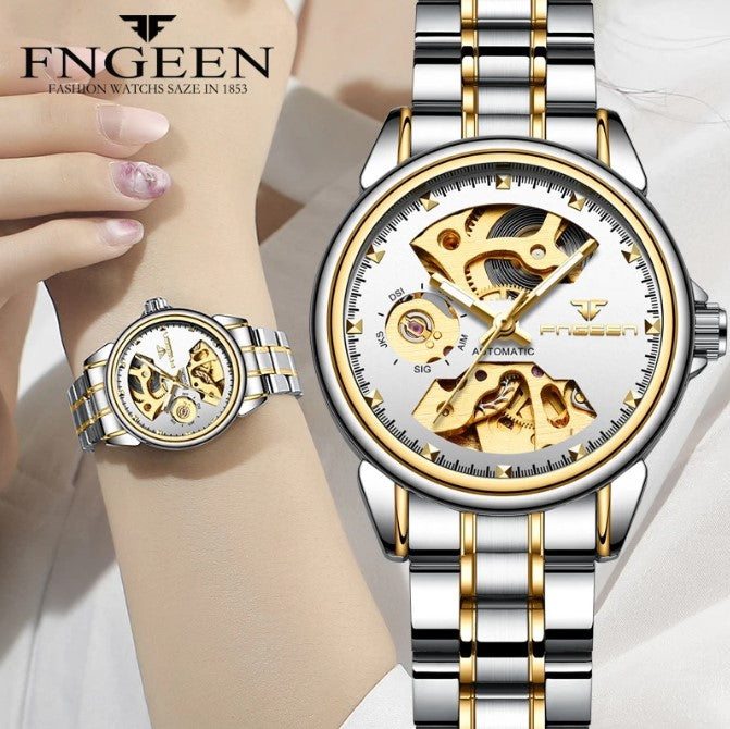 Reloj Mujer FNGEEN TENDER Clásico Automatico Cristal mineral diamantado