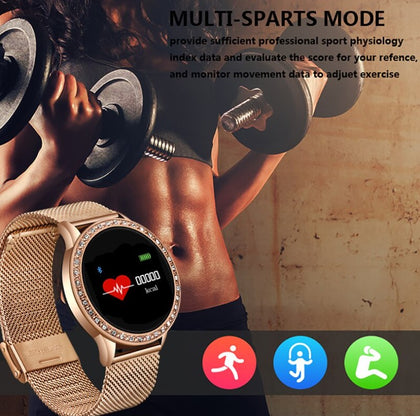 Reloj Mujer Smartwatch Compatible con Iphone y Android Acero Inoxidable, Bluetooth 4.0 LIGE